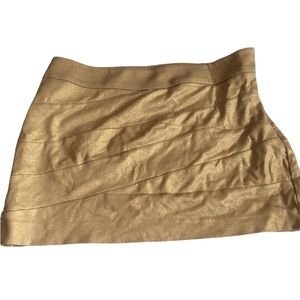 Express Gold Glitter Sparkle Mini Skirt Size 6